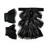 Set Jabot Coloniale Pizzo Arricciato Raso Cravatta Colletto con Polsini Set Accessorio Costume per Uomini Donne Bambini