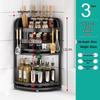 Yunshuang Black Stainless Steel 3-Tier Corner Kitchen Spice Rack
