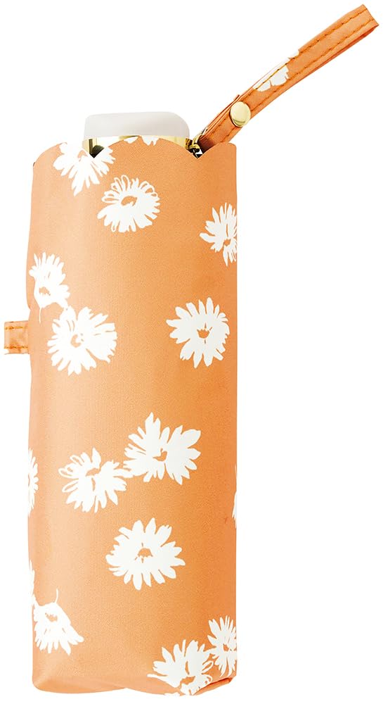 Because Folding Sun and Rain UV Light PU Umbrella, Umbrella, Women's, Protection, Blocking, Floret, Mini, Orange, B-095721