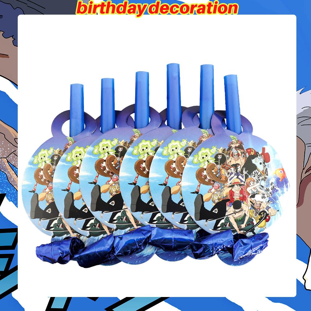 Dekoracje Urodzinowe One Piece Balon Luffy Zoro Jednorazowe Talerzyki Imprezowe Baner Dekoracja Tortu Torebki na Prezenty Chłopcy Akcesoria na Baby Shower