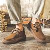 Autumn Shoes for Men Cow Suede Leather Casual Shoes Lace-up Flat Skateboard Shoes Fashion Sneaker
