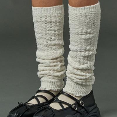 CITYPOPZ [CP] Fogny Knit Warm Leg Warmer Socks [IVORY]