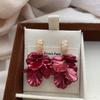 Multi-layer three-dimensional petal flower stud earrings, simple temperament, retro elegance, natural softness, daily high-end earrings