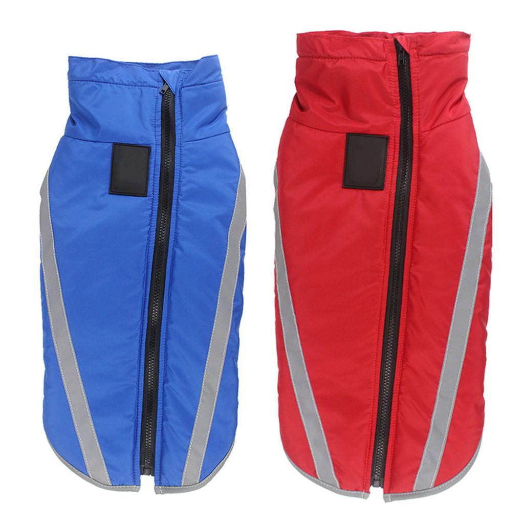 Reflective Waterproof Windproof Dog Coat, Autumn and Winter Thickened Warm Polyester Dog Jacket Winter Dog Warm Vest for Medium Large Dogs