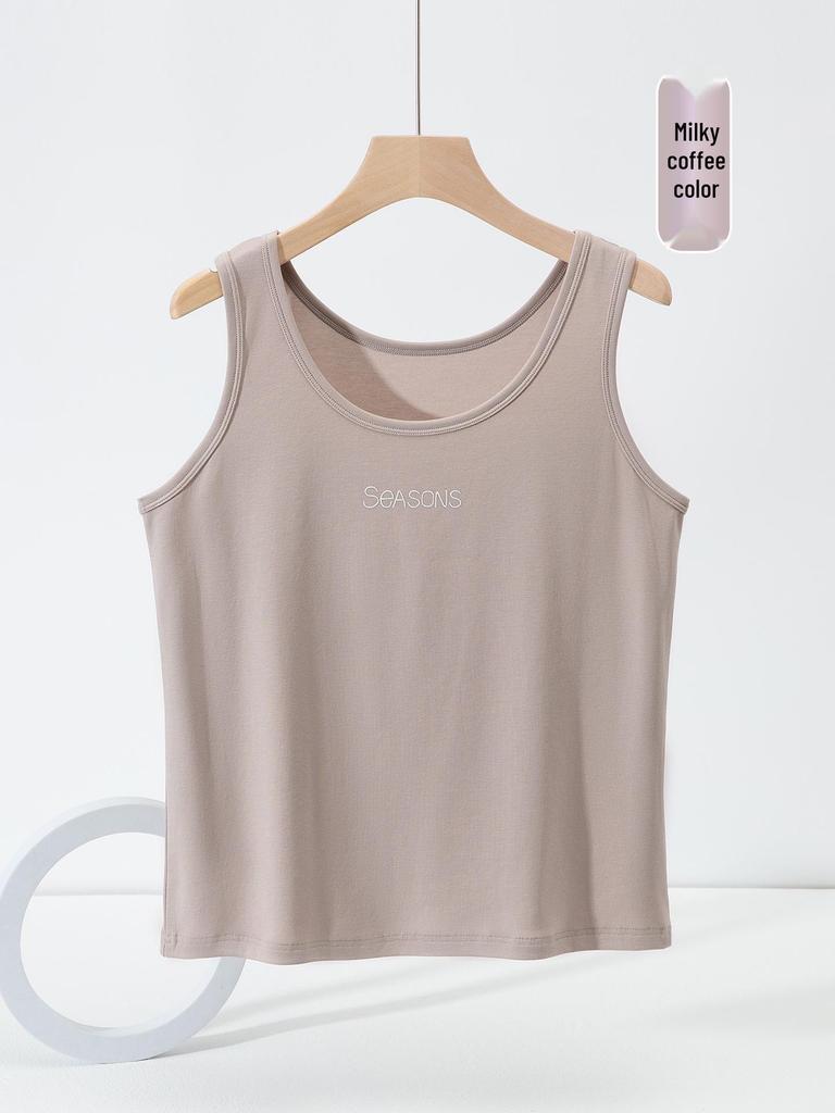 Plus Size Women's Korean Style Cotton Camisole Tank Top - Sleeveless Solid Color for Spring/Summer