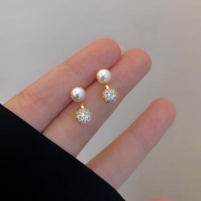 Fashion Simple S925 Silver Needle Pearl Earrings Classic Style Earrings for Women Girls Small and Exquisite Ear Jewelry