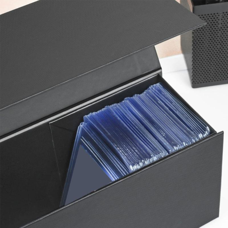 Portable Magnet Lid Sports Card Storage Box Magnetic Closure Trading Card Organizer for Collectors and Enthusiasts