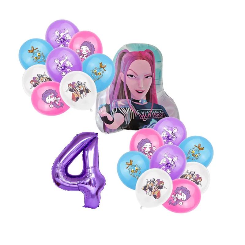 Vânzare produs nou KPOP vânătoare de vrăjitoare grup set de decorațiuni petrecere de ziua de naștere set baloane digitale petrecere de ziua de naștere cadou