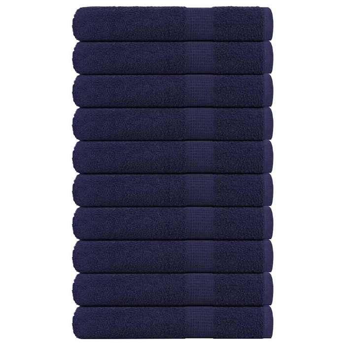 VidaXL Sauna Towels 10 Pcs Navy Blue 80x200 Cm 100% Cotton, Towel, Bath Towel, Cotton Towel 136793