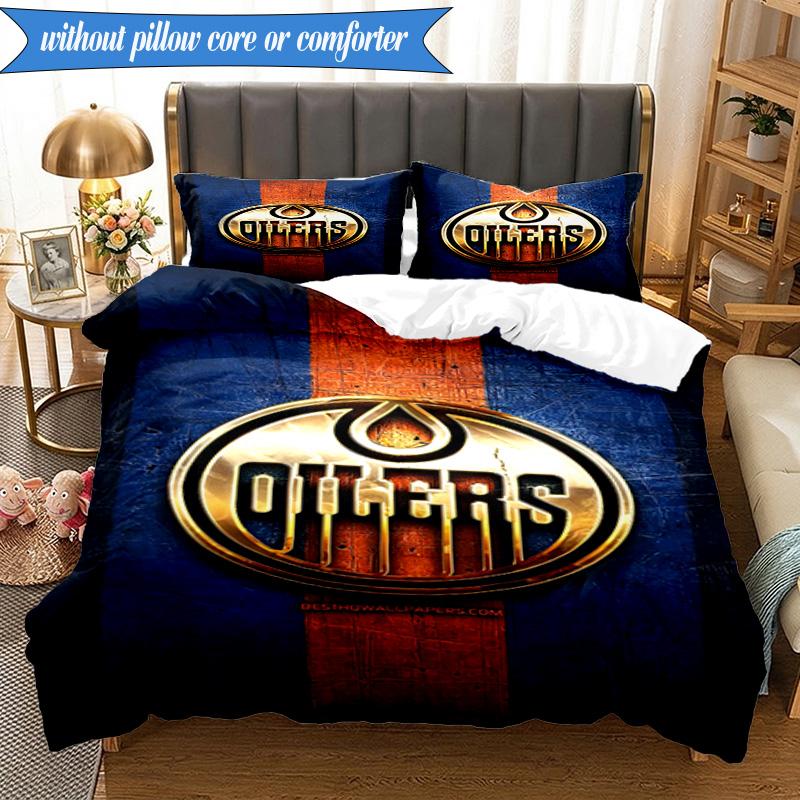 3PCS Energetic Oilers Team Spirit Bedding Set,Including 1pc Duvet Cover And 2pcs Pillowcases Perfect for Bedroom, Dormitory, Fan Christmas gift