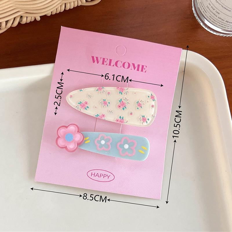 

2 шт. пасторальный стиль акриловые заколки для волос с цветком для женщин и девочек милые универсальные заколки для волос с челкой модные боковые заколки аксессуары для волос A4