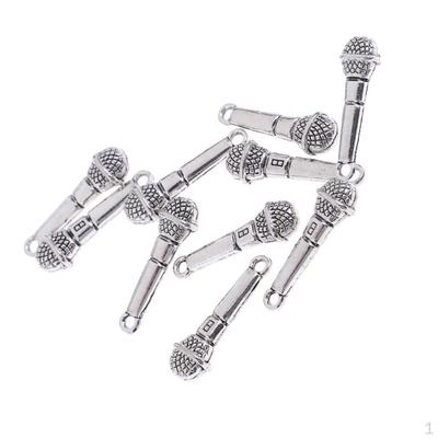 10pcs Set 1/12 Dollhouse Miniature Alloy Microphone Model Rooms Life Scenes Accessory Ornaments