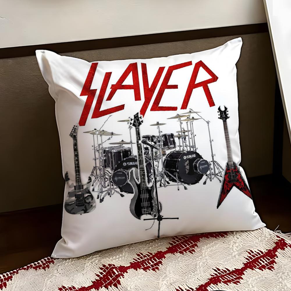 Heavy Metal Band SSlayer Cushion Cover Reversible Soft Durable Pillow Cover Home  Car MultiScene Use for Daily Comfort