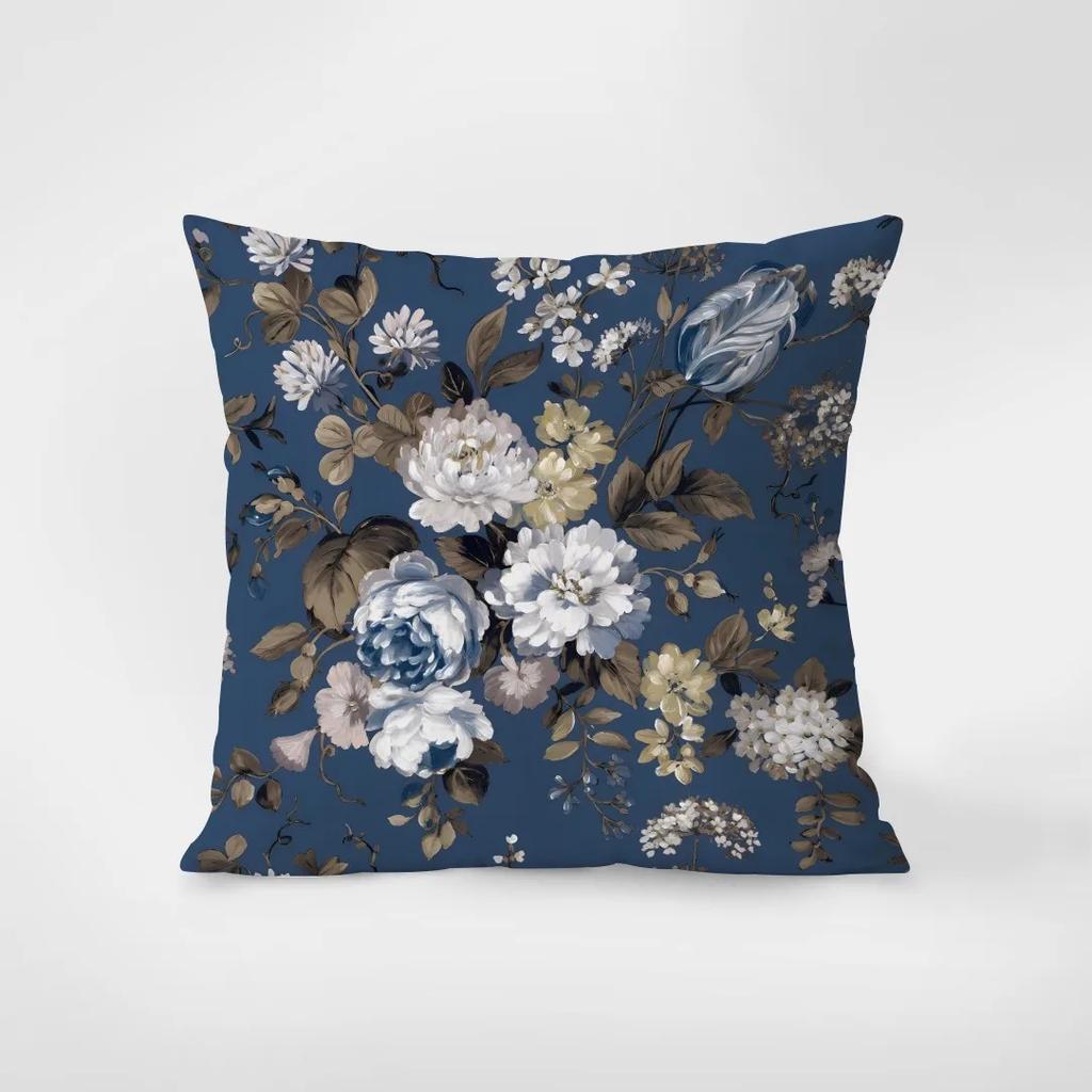 Blue Vintage Floral Pillowcase Dormitory Decoration Office Living Room Sofa Home Pillowcase40x40cm 50x50 45x45