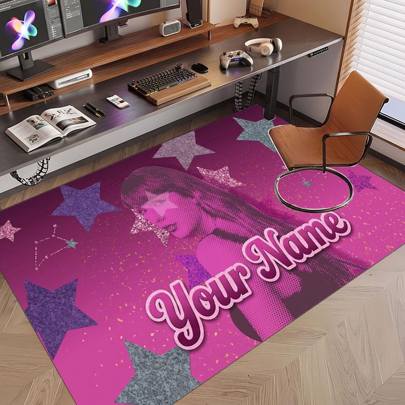 Custom Name Crystal Velvet Rug,Taylor Swift Comfortable Anti Slip Floor Mat For Room Decoration