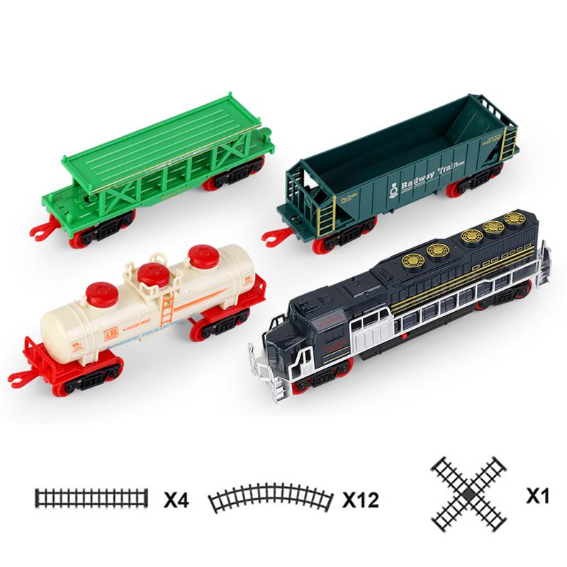 Vintage Electric Train Rail Car Simulation Retro Model with LED Lights & Real Train Sound Train High Speed Rail Kids Toy Set