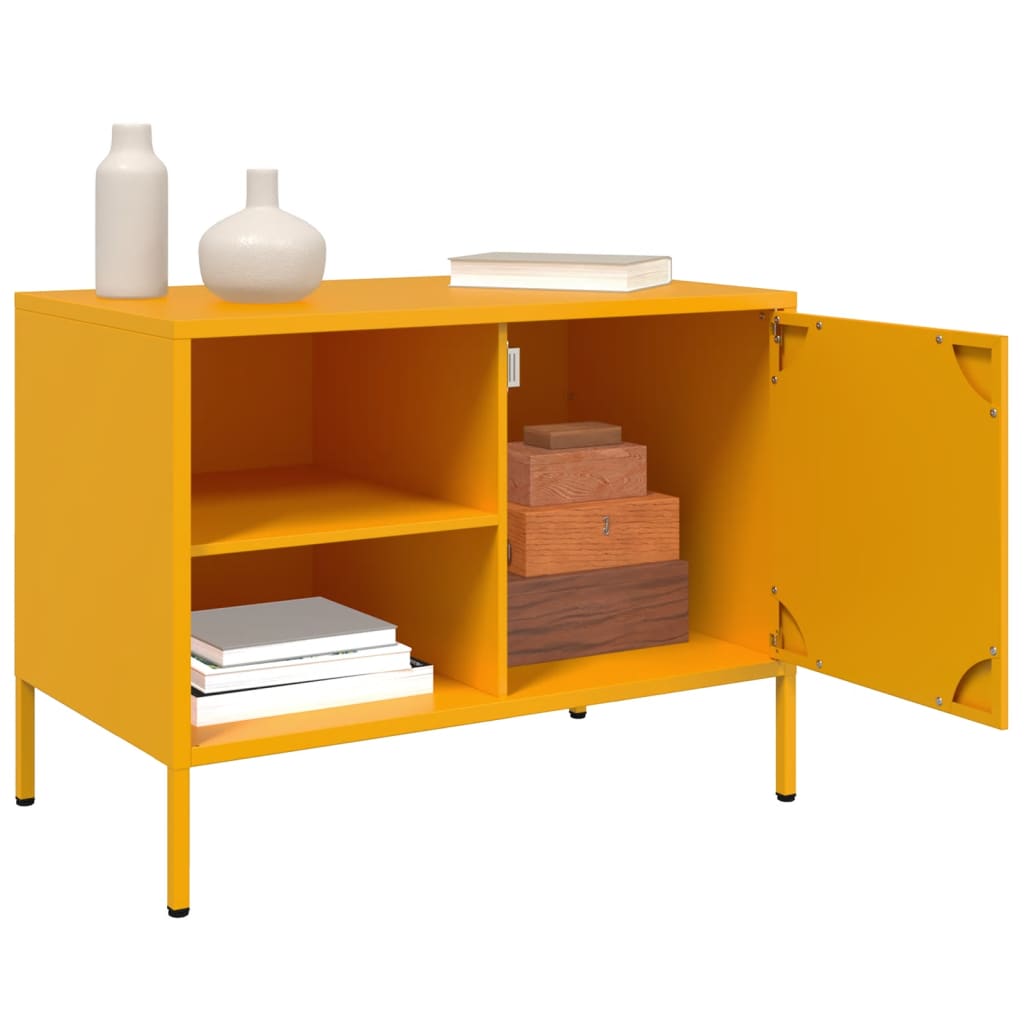 Vidaxl Szafka Pod Telewizor, Musztardowa, 68X39X50,5 Cm, Stalowa