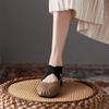 Fashion Retro Square Pig Nose Toe Ballerinas Women Low Heels Flats Elastic Cross Band Shoes Ladies Genuine Leather Loafers Dance Ballets