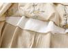 Embroidered Cotton Linen A-line Skirt - High Waist, Wide Hem, Casual Fit