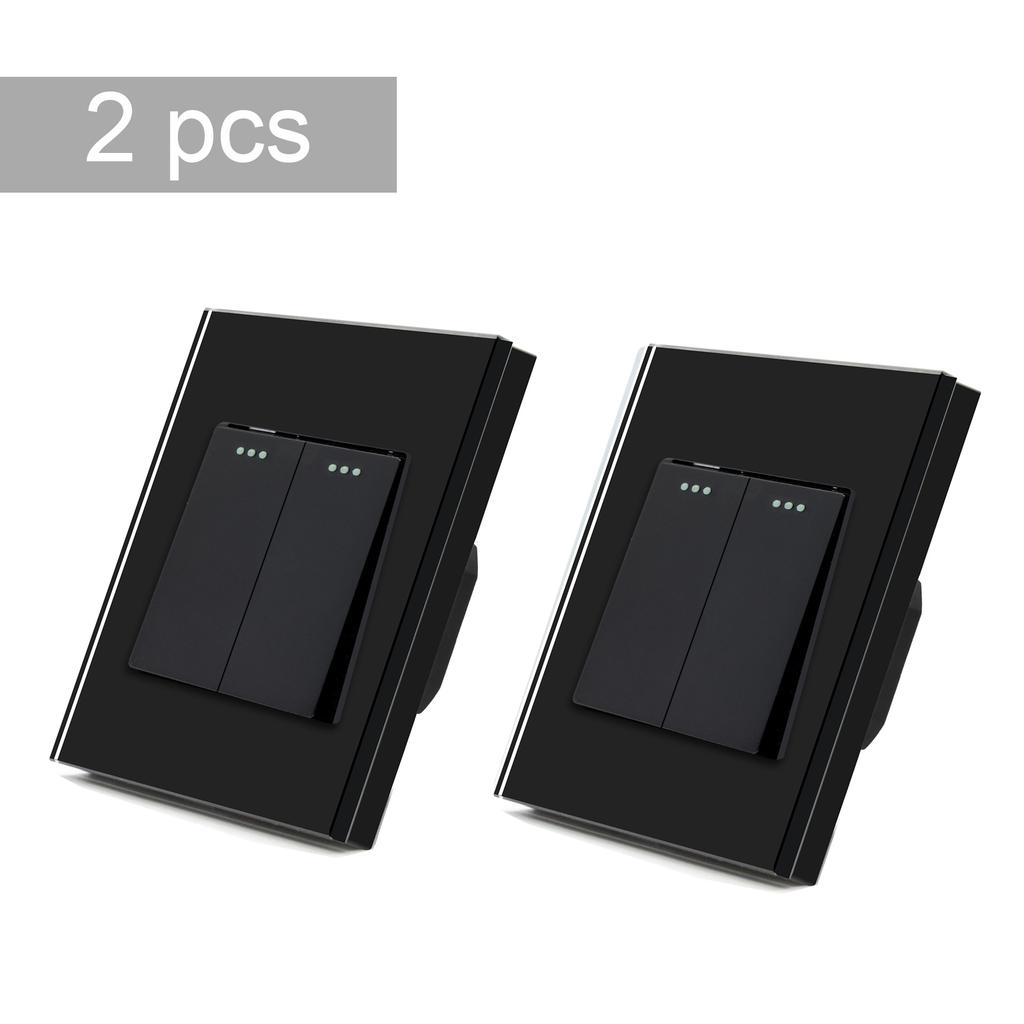 BSEED 1/2/3Gang Wall Switches 2Way Mechanical Light Switch On Off For Stairs Halls Glass Wall Rocker Switch EU Standard 2Pack