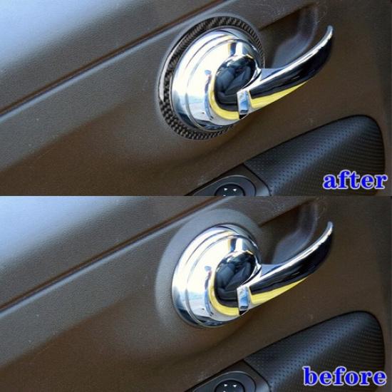 Carbon Fiber Interior Door Handle Decoration Cover Strip For Fiat 500 2012-2015
