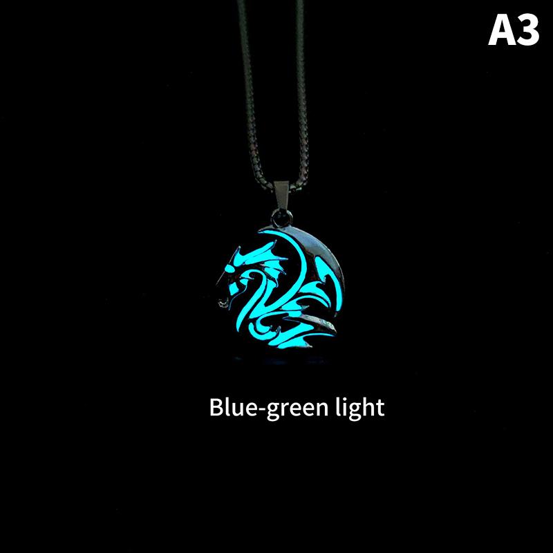 

Хип-хоп Рок Титановая стальная цепь Светящийся сплав Подвеска-дракон Светящееся ожерелье Ночной танец Дискотека Светящееся в темноте ожерелье as the picture