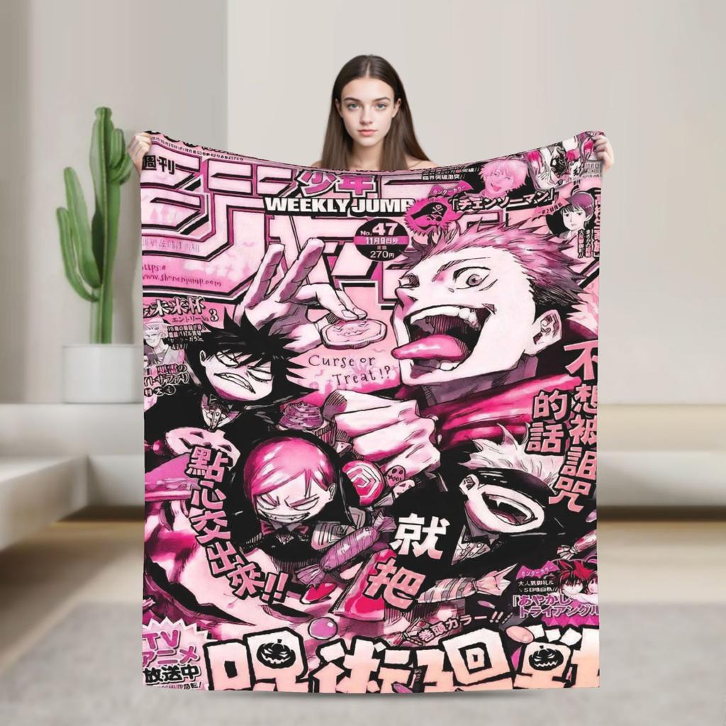 Gojo Satoru Flannel Blankets Winter  Warm Soft Throw Blanket for Kids Adult Couch Bed Funny Bedspread Sofa Bed Cover