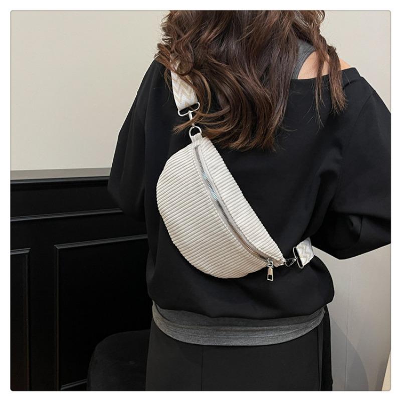 Velvet Bag Women's Large-capacity New Autumn and Winter Niche Design Broadband Messenger Bag Saddle Bag