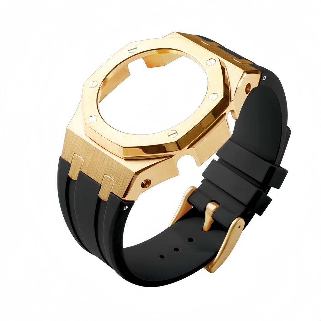 GMA-S2100 Mod-Kit für Casio G-SHOCK GMA S2100 Damen Edelstahl Metallgehäuse Gummi-Uhrenarmband Modifizierte Uhrenarmband-Zubehörteile