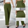 Pantaloni da Donna Elasticizzati a Vita Alta Vestibilità Casual Gamba Larga Lunghi Pantaloni con Tasche