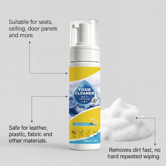 Yousheng Car Interior Foam Cleaner Fresh Aroma Gentle Protection Removes Stains Efficient Cleaning Multipurpose Car Interior Care Gift for