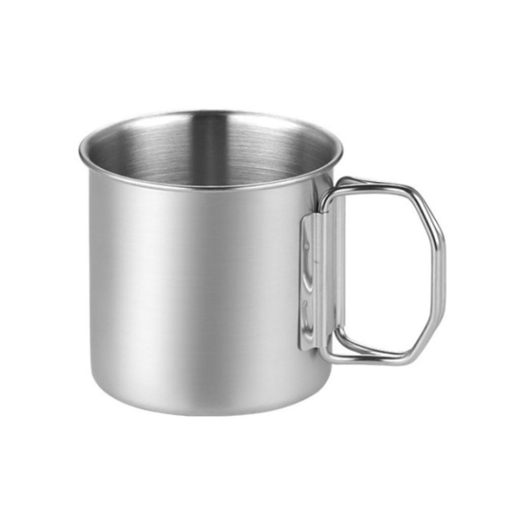 

Handle Water Cup Picnic Mug Silver 260/350/600/660ML 260ML