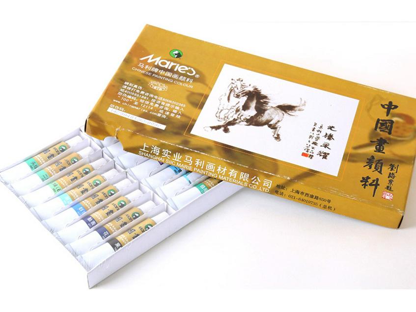 12ml Mali Traditional Chinese Art Painting Pigments Set - 12 Colors