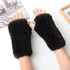 New Women 100% Real Genuine Knitted Rex Rabbit Fur Mittens Winter Warm Lady Real Fur Fingerless Gloves Handmade Knit Fur Mitten