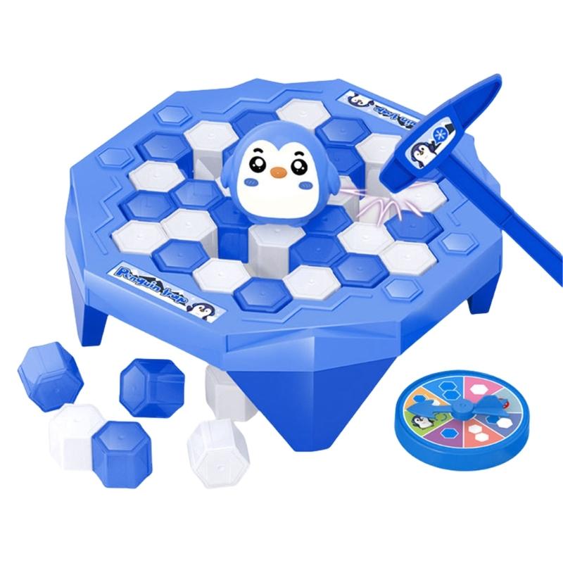 

Small Ice Breaking Penguins Toy Tabletop Puzzle Game Rescues Penguins Knocking Ice Game Funny Desktop Game Enduring синій