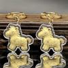 Imitation Gold Foil Zodiac Horse Pendant Lucky Horse Phone Chain Bag Pendant  Personal Accessory