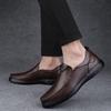 Men's shoes loafer leather shoes business dress casual shoes spring low-top foot cover leather first-layer cowhide surface single shoes
