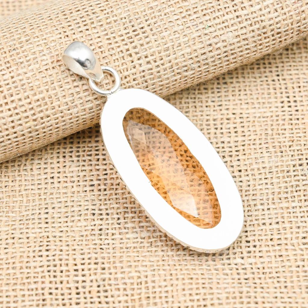 Amazing Morganite Gemstone Handmade 925 Sterling Silver Pendant Jewelry