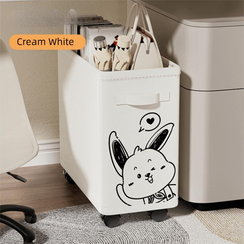 Oxford Cloth Foldable Storage Basket Space Saving with Wheels Multifunctional Corner Shelf Large Capacity Storage Rack