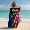 Personalized Customized Proof Beach Towel with Rainbow Friends Pattern - Soft, Absorbent,quick-drying,perfect Swimming,camping&bathing