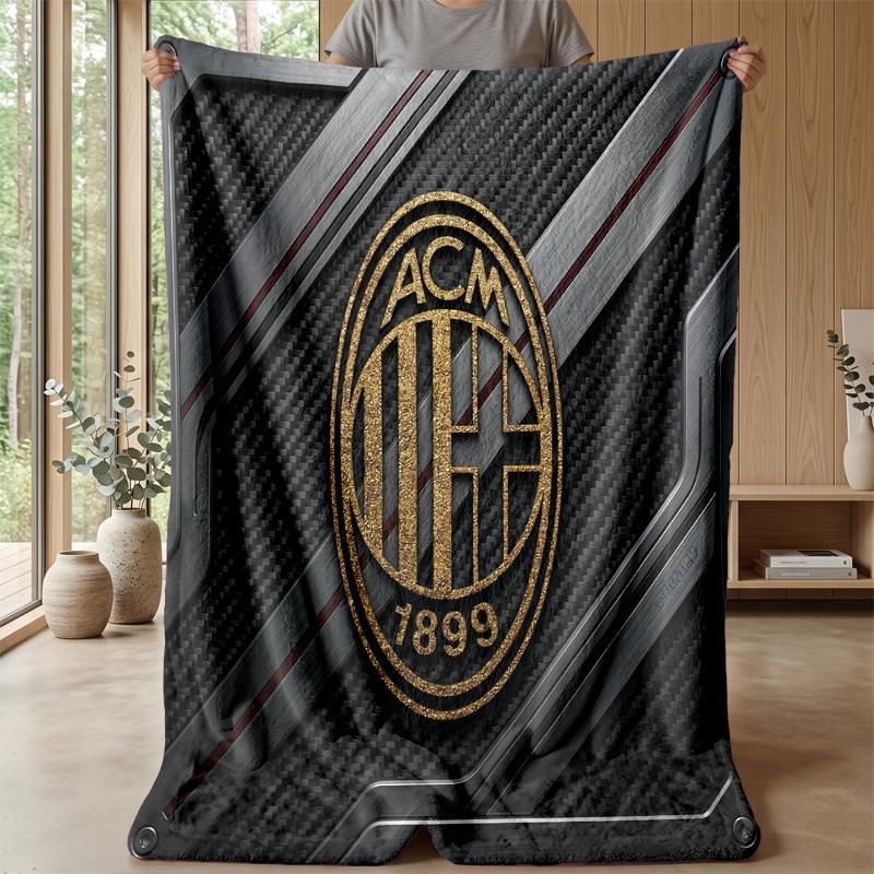 AC Milan Theme blanket Soft Flannel Blanket Plush Throw Blanket Cozy Sofa Bed Blanket for Home Decor