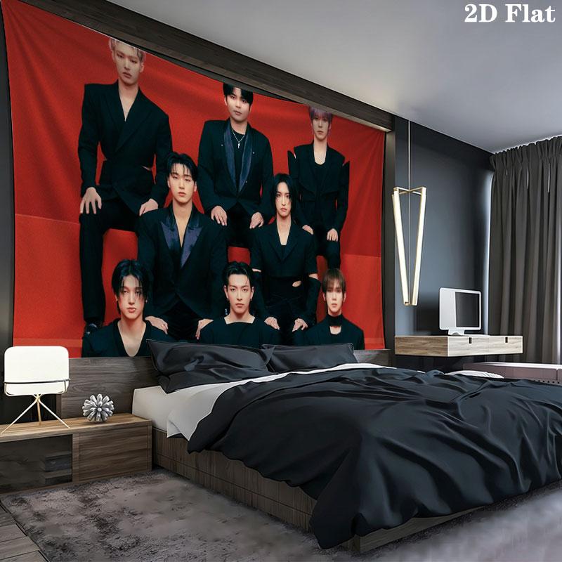 ATEEZ Poster Wall tapestry, aesthetic printed fabric blanket, suitable for bedroom, living room, and home decor.