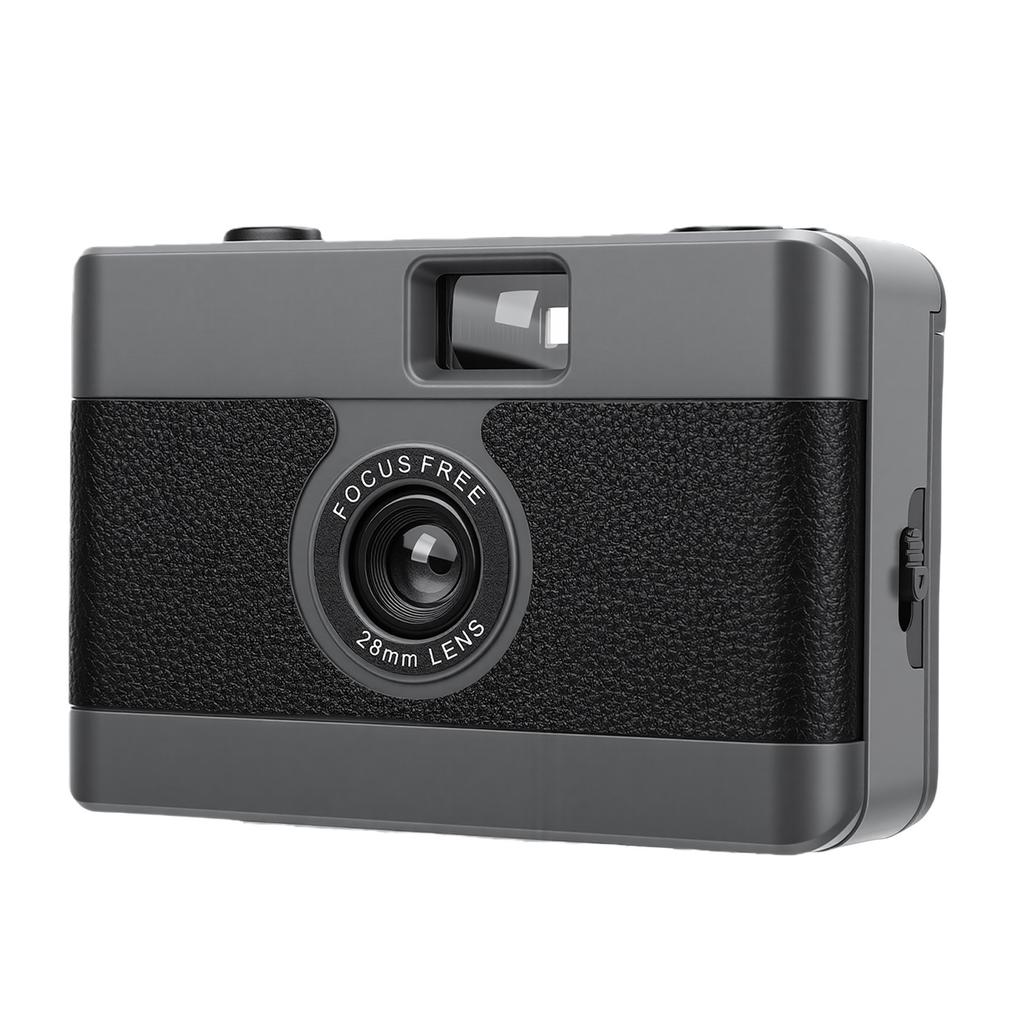 35mm Film Camera Vintage Style Reusable Camera Built In Flash for Travel Photography Black