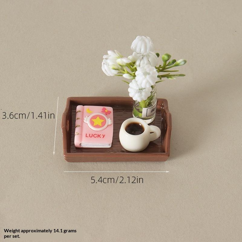 1Set Dollhouse Mini Coffee Cup Vase Model Simulation Kitchen Food Play Decor Accessories