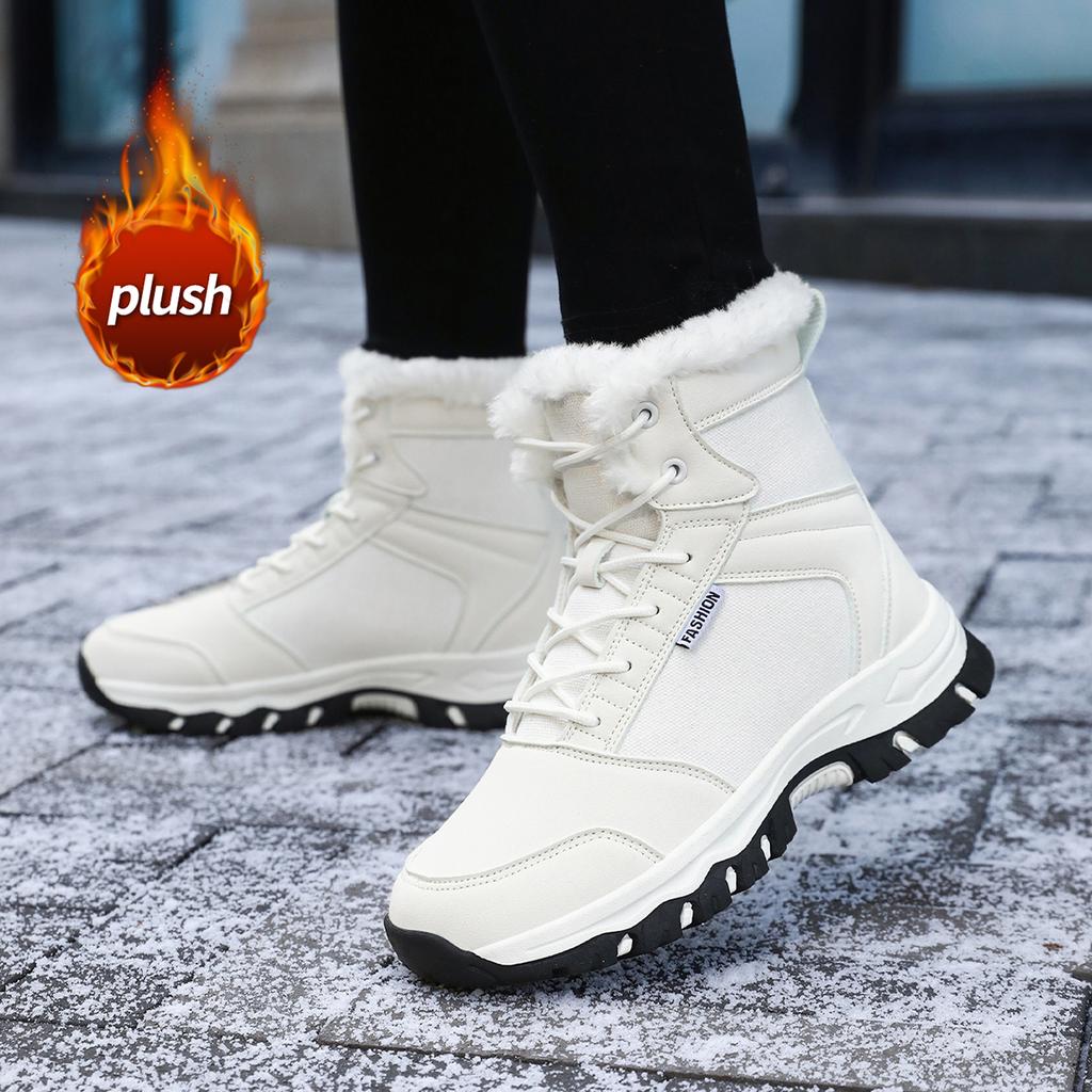 TUINANLE Snøstøvler Plysj Varm Ankelstøvletter for Kvinner Vintersko Dame Vinter Fottur Gå Støvletter