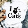 Women Lady Casual Cat Letter Funny 90S Style Cute Print Shirt T Tee For Womens Clothes