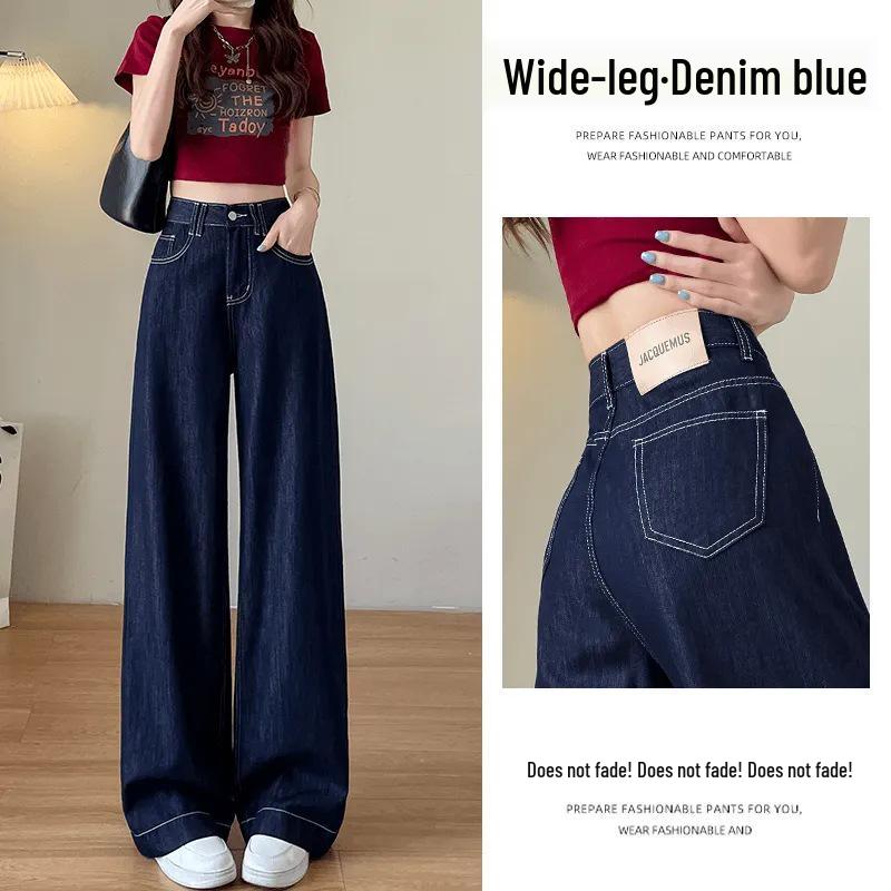 

Women s Plus Size Blue High Waist Wide Leg Jeans - Autumn 2025 Collection L синий
