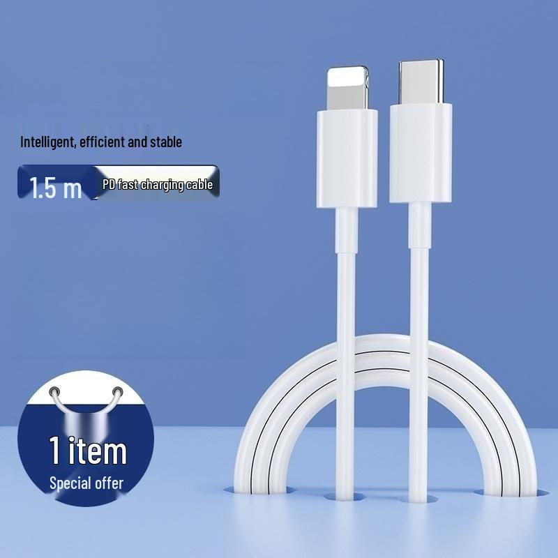 3C Certified 20W Dual-Port PD Fast Charger for Apple Devices with Charging Cable