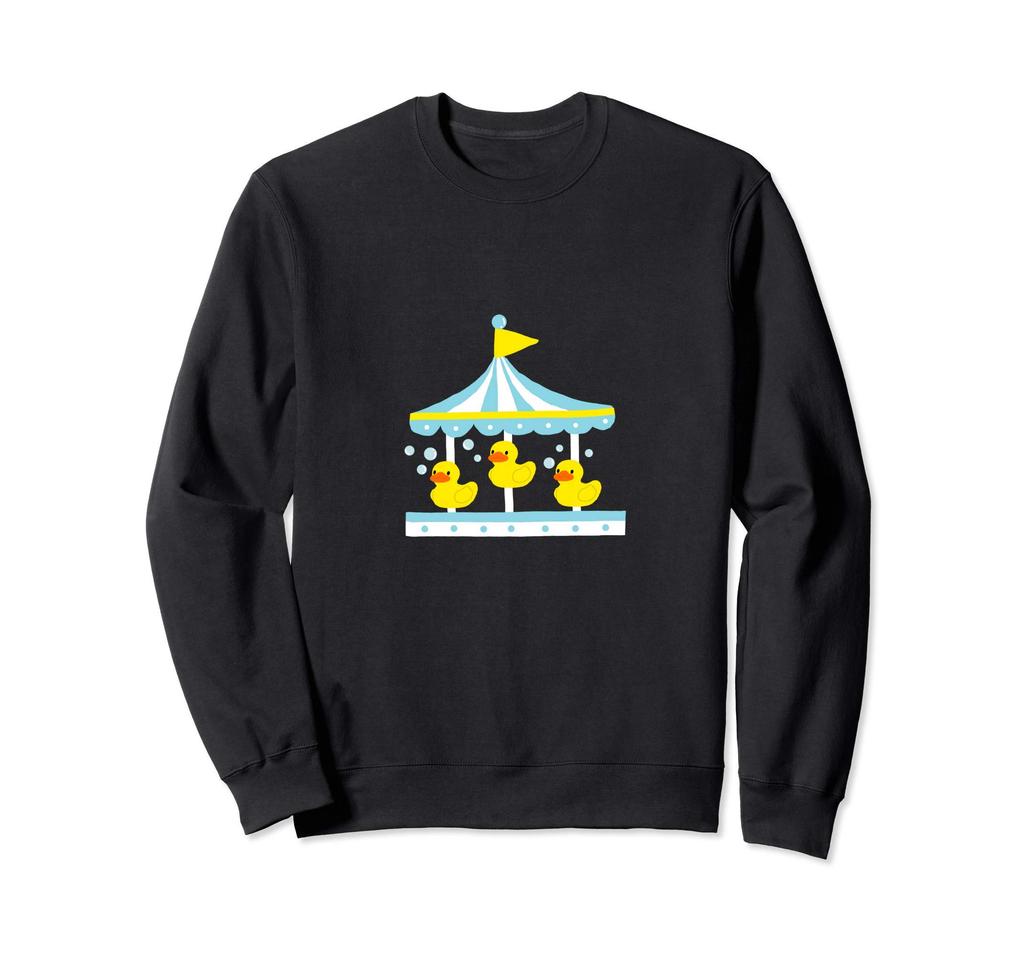 Cute Yellow Rubber Ducks Ducky Carousel Graphic Sweatshirt