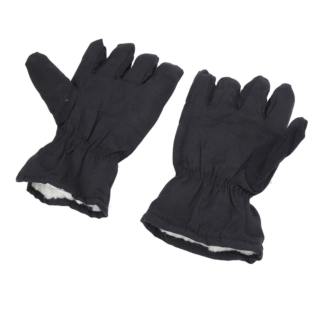 Winter Warm Snowboarding Gloves Thickened Padded Black Color 5 Fingers Cold Weather Gloves